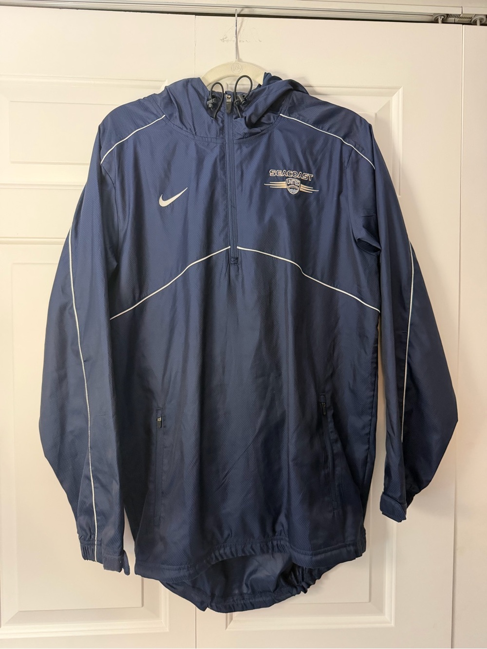 Nike Navy Blue Seacoast Pullover Windbreaker with Hood